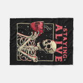 Spaß Halloween Bleibe Alive Coffee Skeleton Bleibe Fleecedecke (Vorderseite (Horizontal))