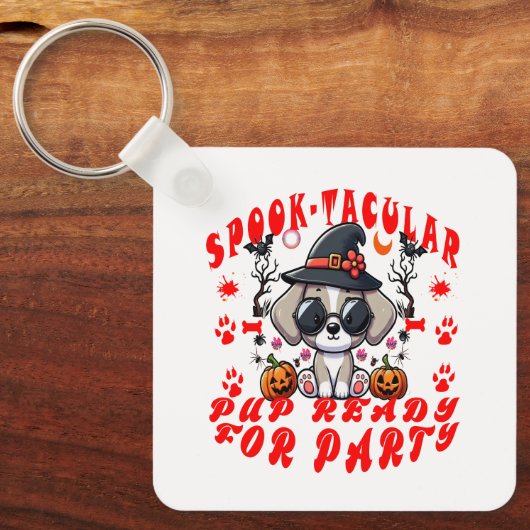 Spaß Halloween Dog Pumpkin Design für Haustiere! Schlüsselanhänger (Vorderseite)