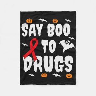 Spaß Halloween Geschenk Say Boo an Drogen Bewussts Fleecedecke