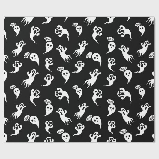 Spaß Halloween Ghosts Holiday Geschenkpapier (Flach)