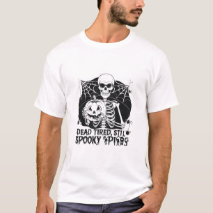 Spaß Halloween müde, Stil Spooky Skeleton T-Shirt