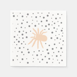 Spaß Halloween Orange & Black Spider Serviette