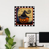 Spaß Halloween Pumpkin Bats Klassenzimmer Inspiriv Poster (Heimbüro)
