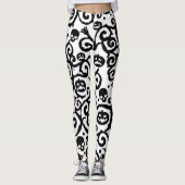 Spaß-Halloween-Schädelkürbis-Muster-Leggings Leggings (Vorderseite)