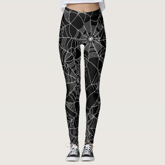 Spaß-Halloween-Spinnennetz-Muster-Leggings Leggings (Vorderseite)