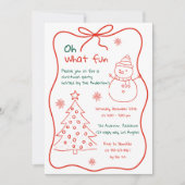 Spaß Hand Gezeichnet Weihnachten Party Einladung - (Vorderseite)