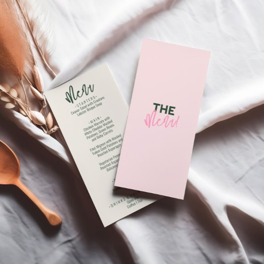 Spaß handgeschriebene farbenfrohe Pastelszeit Menükarte