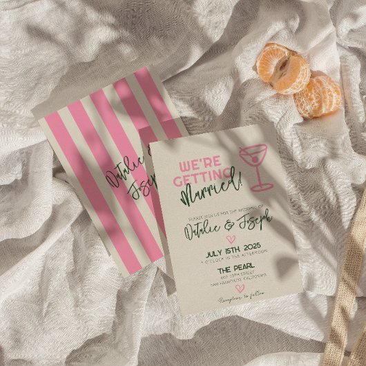 Spaß handgeschriebene Whimsical Pastel Summer Wedd Einladung