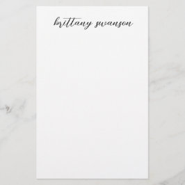 Spaß Handgeschriebener Stil Name in Schwarz und We Briefpapier