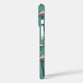 Spaß, handgezogene Pilze auf hellblauem Hintergrun Case-Mate iPhone Hülle (Rückseite / Links)