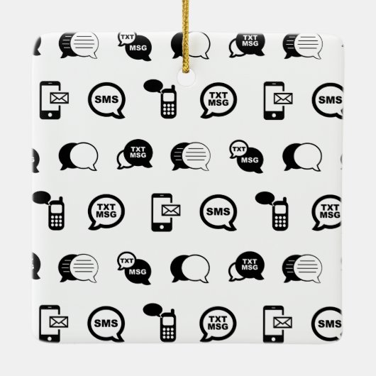 Spaß Handy SMS Messaging CUSTOM BG FARBE Keramikornament (Rückseite)