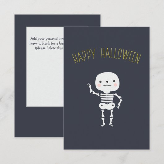 Spaß "Happy Halloween" Skelett Custom (Vorne/Hinten)