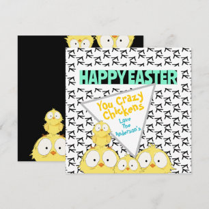 Spaß "Happy Oaster" Ihr verrückte Hühner Feiertagskarte