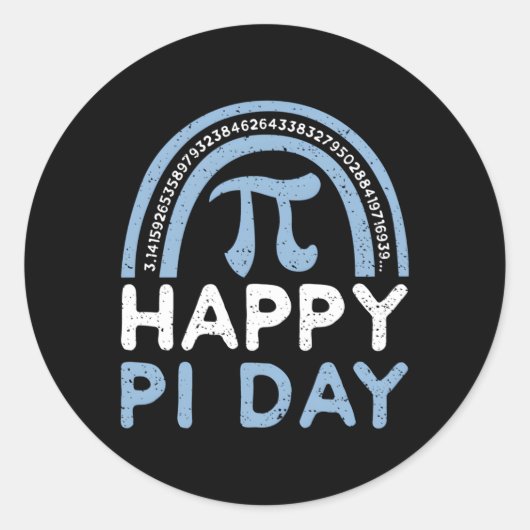 Spaß Happy Pi Day Pi Day Redewendungen Runder Aufkleber (Vorderseite)