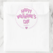 Spaß Happy Valentines Day Pink Cutout Cookies Runder Aufkleber (Tasche)