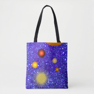 Spaß hat Planeten-funkelnd Glittery Geeky Tasche