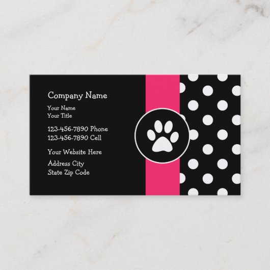 Spaß-Haustierpflege-Visitenkarten Visitenkarte (Vorderseite)