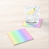 Spaß hell Niedlicher Regenbogen Rosa Gelb Grün Rechteckiger Pappuntersetzer (Vor Ort)