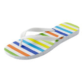 Spaß hell und kühl - Moderne Streifen Badesandalen (Schrägansicht)