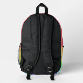 Spaß, Helle Mit Monogramm Regenbogenfarbenstreifen Bedruckter Rucksack (Rückseite)