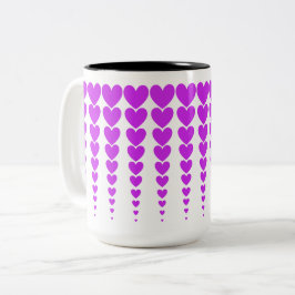 Spaß, Helle und elegante Neon Lila Heart Tinsels Zweifarbige Tasse