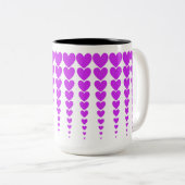 Spaß, Helle und elegante Neon Lila Heart Tinsels Zweifarbige Tasse (VorderseiteRechts)