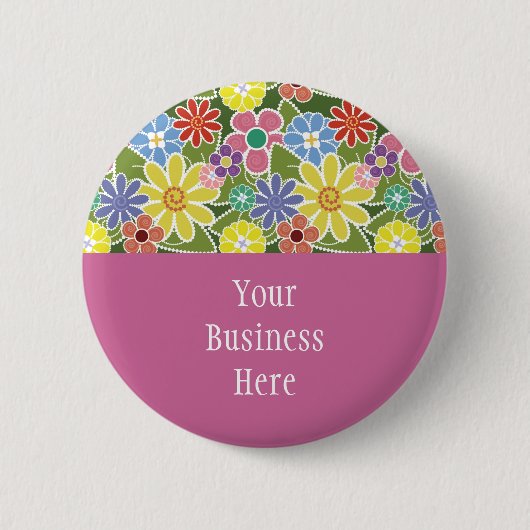 Spaß-heller mit Blumenknopf Button (Vorderseite)