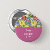 Spaß-heller mit Blumenknopf Button (Vorne & Hinten)