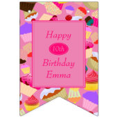 Spaß, heller rosa kleiner Kuchen irgendein Wimpelkette (Zweite Fahne)