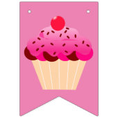 Spaß, heller rosa kleiner Kuchen irgendein Wimpelkette (Dritte Fahne)