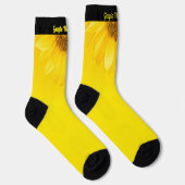 Spaß Hellgelbe Sonnenblume mit Personalisiertem Na Socken (Rechts)
