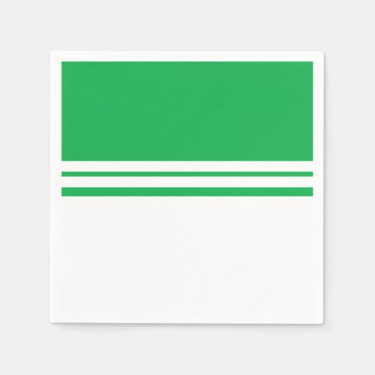 Spaß Hellgrüne, weiße Farbblockstreifen Streifen Serviette (Vorderseite)