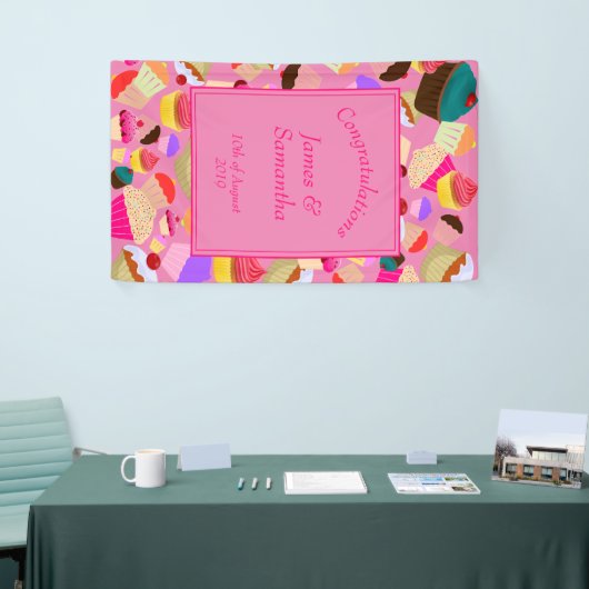 Spaß, hellrosa Kuchen - Hochzeit Banner (Messeveranstaltung)