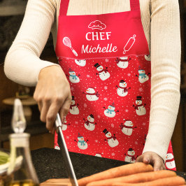 Spaß herrlicher Schneemann Koch Weihnachten Schürze