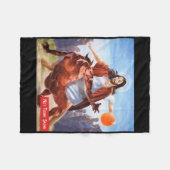 Spaß heute nicht Satan Jesus Crossover Bysketbyll Fleecedecke (Vorderseite (Horizontal))