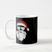 Spaß Hipster Santa Face mit Hutbart und Brille Kaffeetasse (Links)