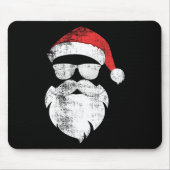 Spaß Hipster Santa Face mit Hutbart und Brille Mousepad (Vorne)