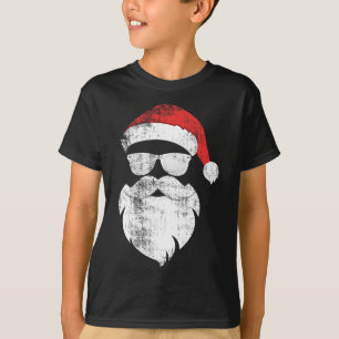 Spaß Hipster Santa Face mit Hutbart und Brille T-Shirt