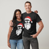 Spaß Hipster Santa Face mit Hutbart und Brille T-Shirt (Unisex)