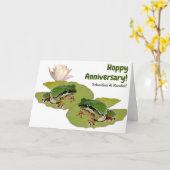 Spaß Hochzeitsjubiläum männlicher Frosch Lilly Pad Karte (Gelbe Blume)