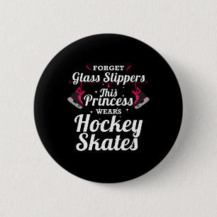 Spaß Hockey-Design für Mädchen Frauen Eishockeyspi Button