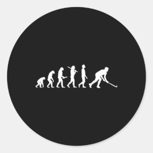 Spaß Hockey-Evolution für Hockeyspieler Runder Aufkleber