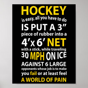 Spaß Hockey-Quote Hockey ist ein einfaches Geschen Poster