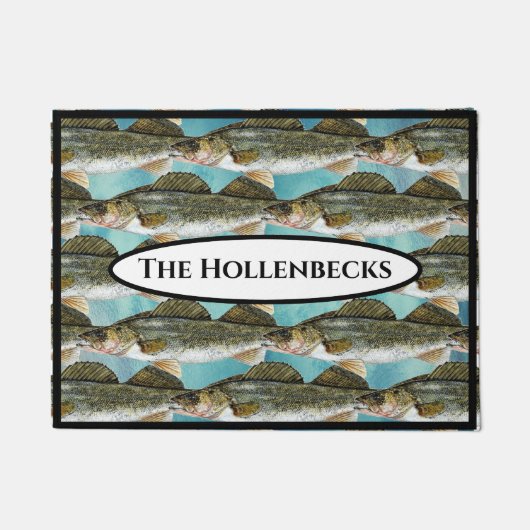 Spaß-Hornhautfleck-Pike-Fisch-Muster Fußmatte (Vorderseite)