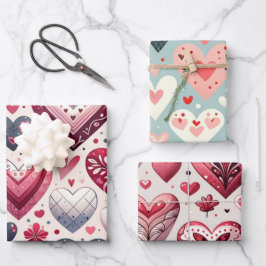 Spaß hört auf dem blauen Whimsical Extravagant Val Geschenkpapier Set
