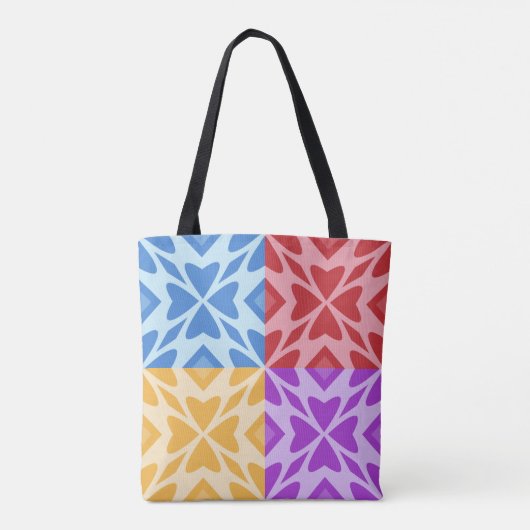 Spaß hört helles Farbblockdesign Tasche (Rückseite)