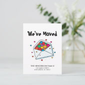 Spaß hört neue Zuhause-Moving-Ankündigung Postkarte (Stehend Vorderseite)