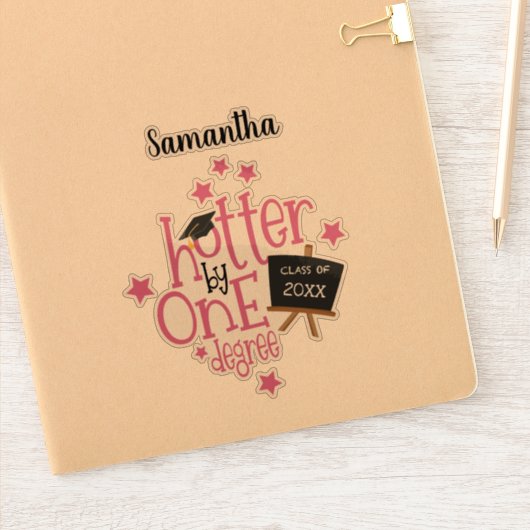 Spaß Hotter nach einem Grad Name Jahr Abschluss Aufkleber (Notizbuch)