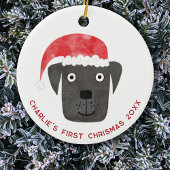 Spaß Hund Erste Weihnachten Personalisiert Keramik Ornament
