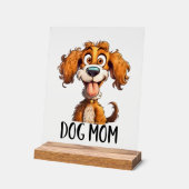 Spaß Hund Mama Wortart Acrylschild (Winkel)